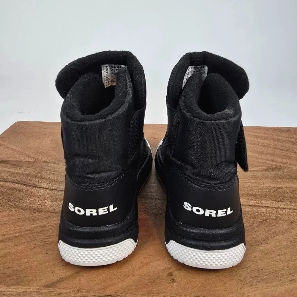 New Little Kids Sorel Whitney III Waterproof Black Winter Mid Boots Size 8 C